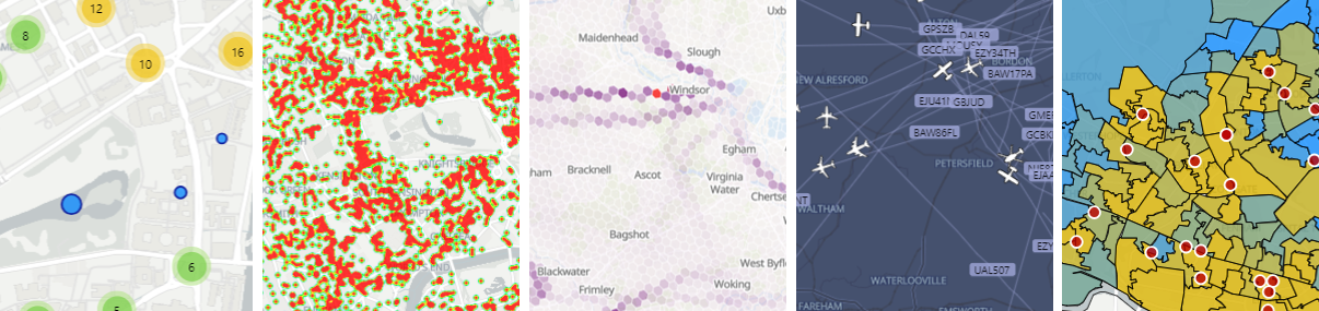 Examples of data-bound objects in Icon Map Pro