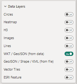 Data Layers settings