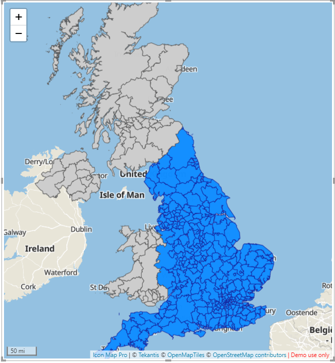 Map of local authority areas